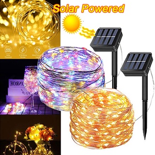 【8 Modes Waterproof】สายไฟหิ่งห้อย Led 200 ดวง พลังงานแสงอาทิตย์ 22 เมตร สําหรับตกแต่งสวน ปาร์ตี้ กลางแจ้ง