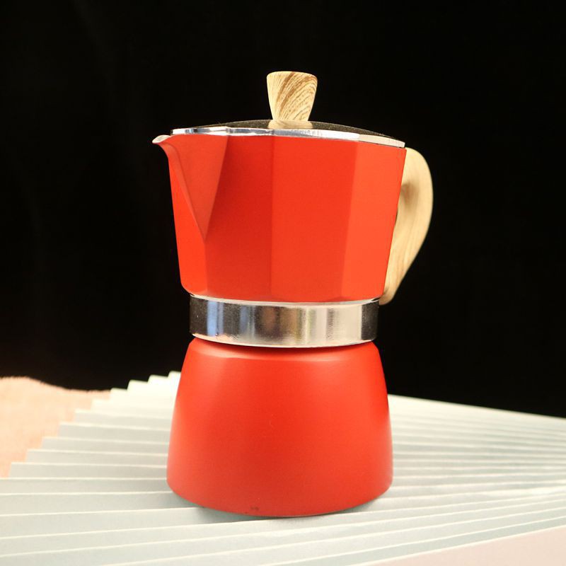 สีแดง-หม้อต้มกาแฟสด-150-มล-แบบหนา-สไตล์ยุโรป-หม้ออลูมิเนียม-แปดเหลี่ยม-เครื่องชงกาแฟ-หม้อกาแฟ-moka-pot