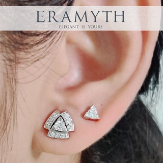 Eramyth jewelry.ต่างหู แจ็คแก็ต เพชร สวิสCZ SH-0208-R ตัวเรือน เงินแท้ 92.5 สินค้ามาตรฐานส่งออก