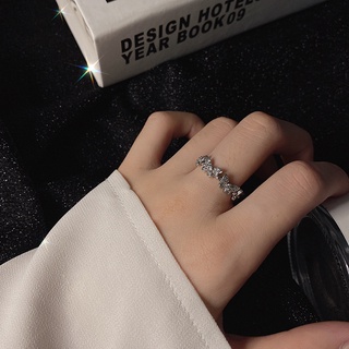 แหวนนิ้วมือ โลหะผสม ประดับเพชรเทียม รูปผีเสื้อ แฟชั่นสไตล์เกาหลี สําหรับผู้หญิง