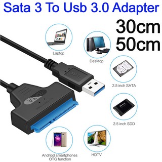 สาย USB Sata Cable Sata 3 To Usb 3.0 Adapter Computer Cables 22pin Usb Sata Adapter Cable Support 2.5 Inches Ssd