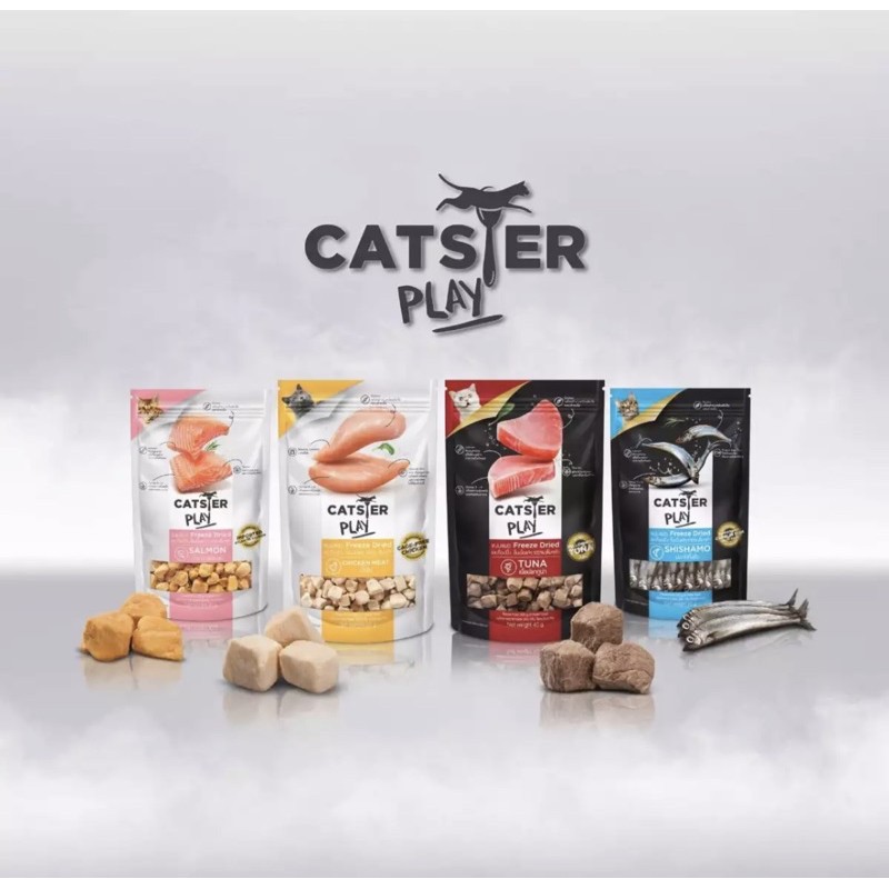 ภาพหน้าปกสินค้าCATSTER PLAY ขนมแมว ทำมาจากเนื้อแท้ 100% ขนาด 40g.พร้อมส่ง Exp.2524