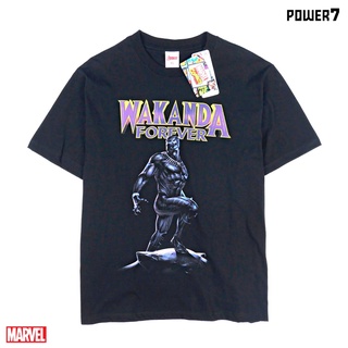 【ใหม่】Power 7 Shop เสื้อยืดการ์ตูน มาร์เวล Black Panther ลิขสิทธ์แท้ MARVEL COMICS  T-SHIRTS (MVX-183)