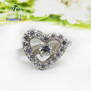 Finejewelthai แหวนเพชร-แหวนเงิน-เพชรสังเคราะห์-เงินแท้-แหวนหมั้น-แหวนแต่งงาน-Diamond CZ-Silver-Wedding-Ring - R1166cz