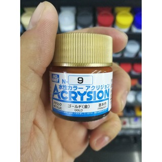 สีสูตรน้ำ Mr.Acrysion Color N9 GOLD (Metallic) 10ml