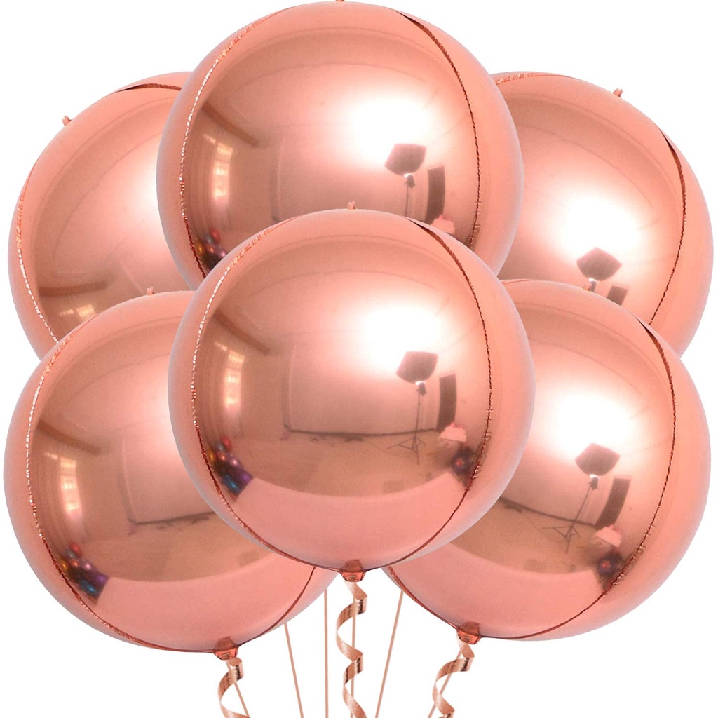 ลูกโป่ง-4d-สีโรสโกลด์-เมทัลลิก-ทรงกลม-360-องศา-ขนาด-22-นิ้ว-สําหรับตกแต่งวันเกิด-งานแต่งงาน