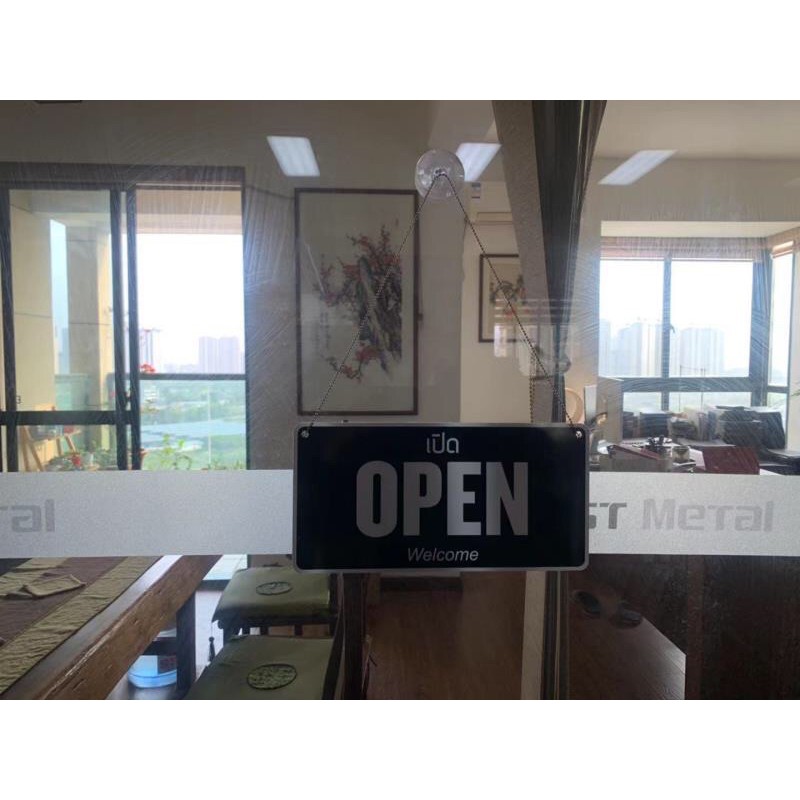 ป้ายopen ป้ายOPEN ป้ายตัวอักษร ป้ายร้าน ป้ายอลูมิเนียม ป้ายเปิดปิด 2 ...
