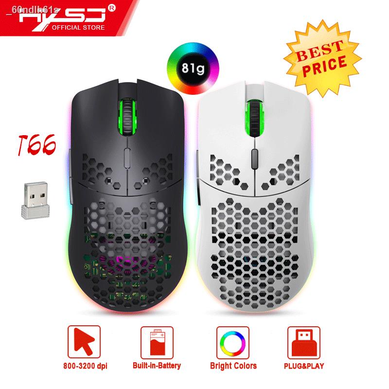HXSJ T66 RGB 2.4G Wireless Gaming Mouse RGB Lighting Charging Mouse