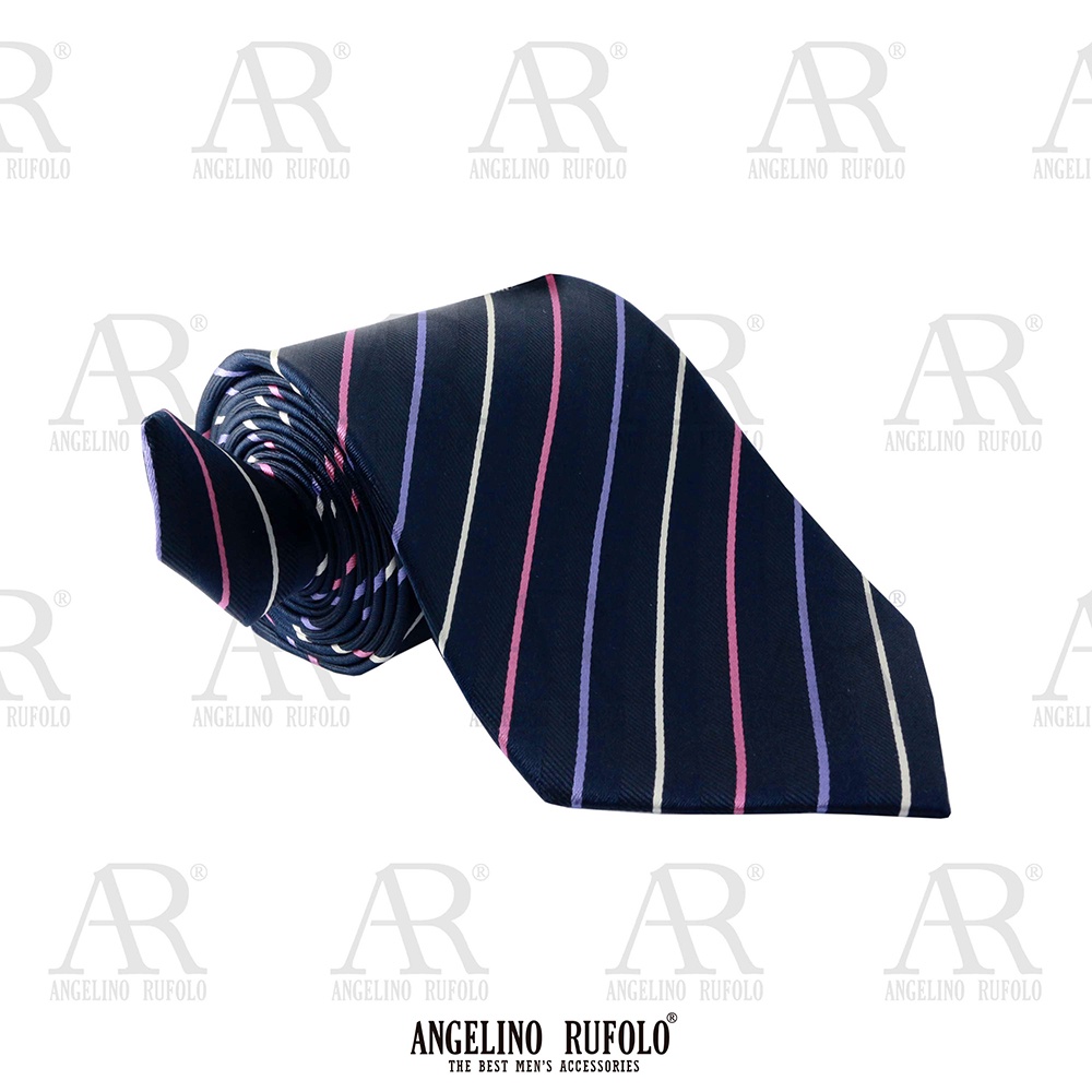 angelino-rufolo-necktie-ntn1750-ทาง-เนคไทผ้าไหมทออิตาลี่-100-คุณภาพเยี่ยม-ดีไซน์-stripe-pattern-สีกรมท่า-น้ำตาล-เขียว