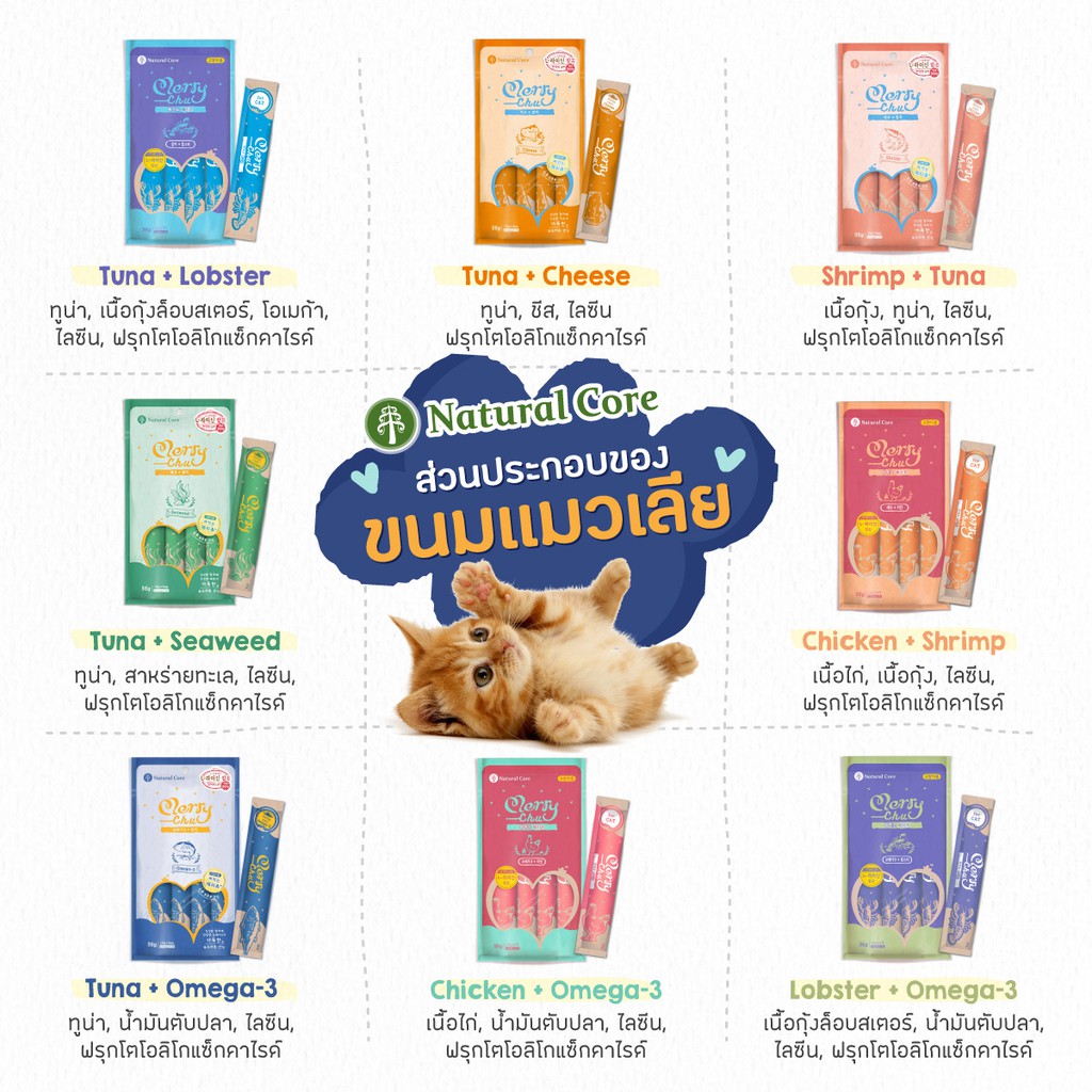 ภาพหน้าปกสินค้าNatural Core Merry Chu ขนมเเมวเลีย ไม่ใส่เกลือ น้ำตาล คุณค่าทางสารอาหารสูง เเบรนด์อันดับ 1 จากเกาหลี จากร้าน ketawapet บน Shopee