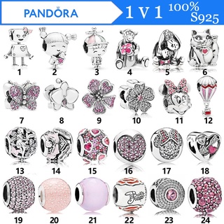 Pandora จี้หุ่นยนต์ลูกโป่งเงินแท้ S925 รูปดอกพีช ของขวัญวันเกิด สําหรับสุภาพสตรี p825