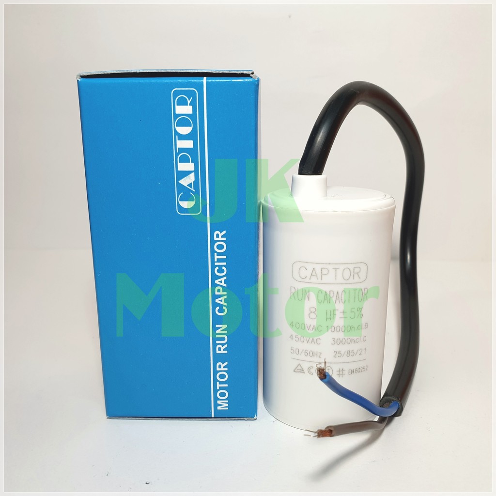 คาปาซิเตอร์รัน Run Capacitor CAPTOR ขนาด 3uF 4uF 5uF 6.3uF 8uF 10uF ...