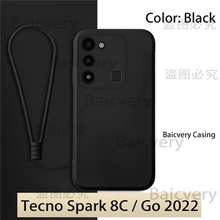 เคสซิลิโคน พร้อมสายคล้อง สําหรับ Tecno SPARK 8C Tecno SPARK GO 2022