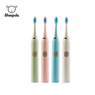 สินค้า Sheepola แปรงสีฟันไฟฟ้าใส่ถ่าน แปรงสีฟันโซนิค พร้อมหัวแปรง 2 หัว กันน้ำ 5โหมด