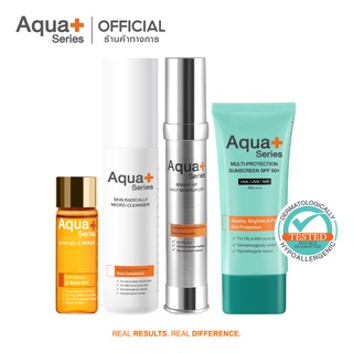 [AQUA11 ลด 130.-] AquaPlus Micro-Cleanser 150 ml. &amp; C Serum 15 ml. &amp; Bright-Up Moisturizer 30 ml. &amp; Sunscreen 50 ml.