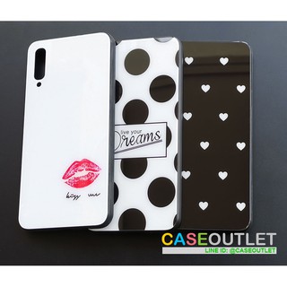 เคส Galaxy A50 | A30S | A50S ขอบยาง หลังกระจก กันรอย Polka Dot ลายจุด