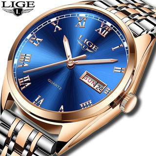 ภาพหน้าปกสินค้าLIGE นาฬิกาข้อมือสายสแตนเลสกันน้ำสำหรับผู้ชาย ซึ่งคุณอาจชอบสินค้านี้
