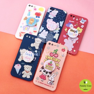 I6+/7/7+/XR/11 เคสมือถือพิมพ์ข้าง TPU กันเลนส์กล้องพื้นหลังกันรอย ฟรี Griptok