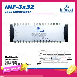 INFOSAT Multi Switch รุ่น INF-3X32 มัลติสวิทซ์ (เข้า3 ออก32)