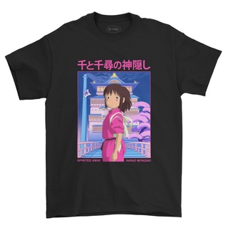 Meesho Vintage ۞ Spirited Away 07 Anime Studio Ghibli เสื้อยืดผ้าฝ้ายพิมพ์ Mens t เสื้อสำหรับชายหญิงเสื้อยืดอินเทรนด์
