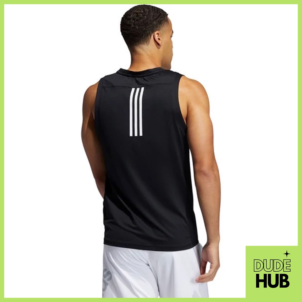 เสื้อกล้ามแขนกุด-adidas-3-stripes-aeroready-black-navy-white-เสื้อกล้ามออกกำลังกาย