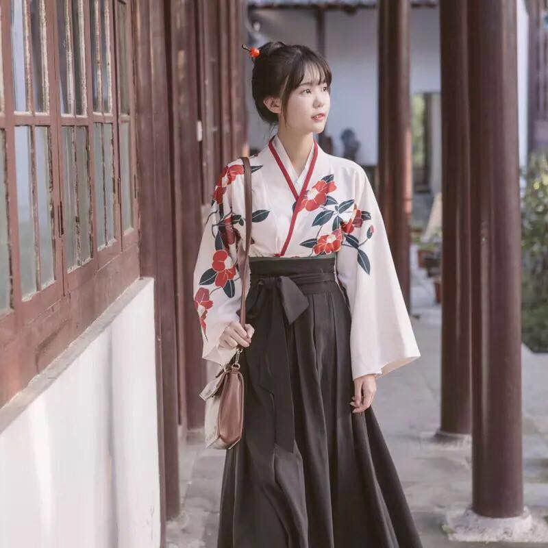 hot-sale-hanfu-นักเรียนหญิงองค์ประกอบ-han-กระโปรงเอวทุกวันแขนกว้างสไตล์จีนเสฉวน-daiyu-ป๊อปปี้ชุดย้อนยุคโอเรียนเต็ล