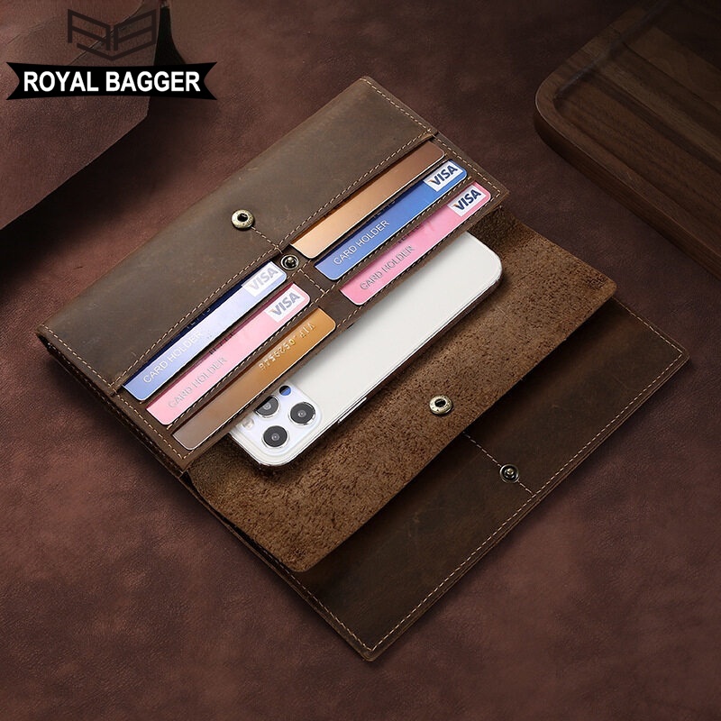 royal-bagger-กระเป๋าสตางค์-ใบยาว-หนังวัวแท้-ใส่บัตรได้หลายช่อง-ใส่โทรศัพท์ได้-สไตล์นักธุรกิจ-สําหรับผู้ชาย