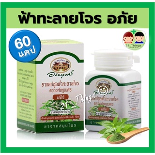 ฟ้าทะลายโจร อภัยภูเบศร 60 แคปซูล Andrographolide 12 mg ฟ้าทลายโจร อภัย