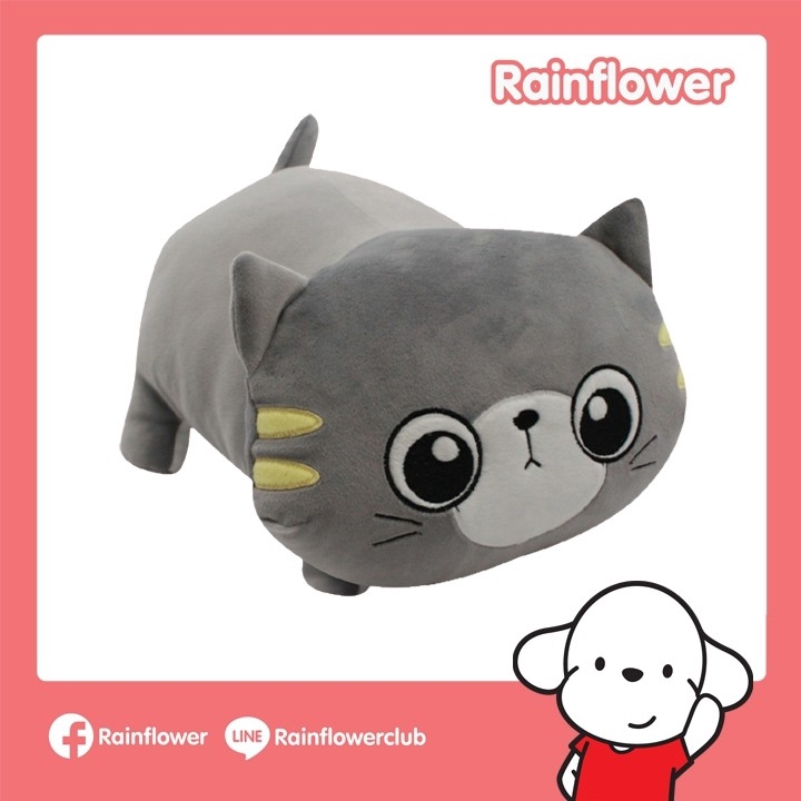 rainflower-ตุ๊กตาแมวตาโต-สีเทา