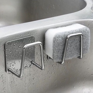 Stainless Steel Sponges Holder Self Adhesive Sink Drain Drying Rack Storage Organizer