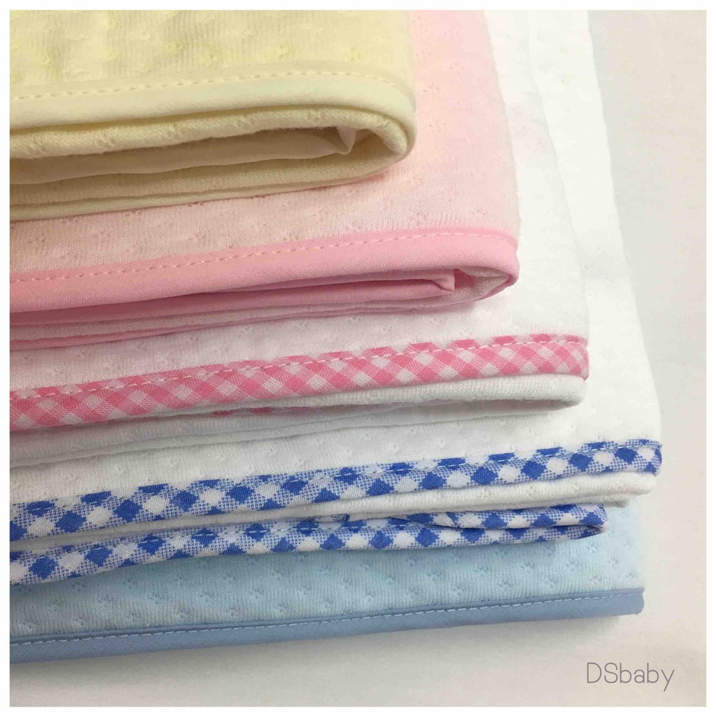 d-s-ผ้าห่มดีเอสปักลายหมีดีเอส-รุ่นผ้ายืดทอลายจุด-baby-blanket-dot-cotton-spandex
