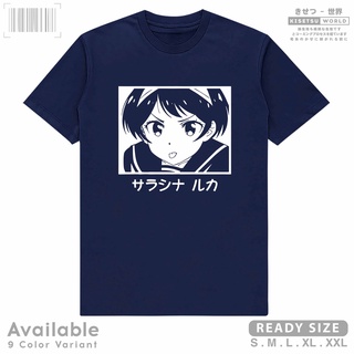 【100% cotton】เสื้อยืด ลายการ์ตูนอนิเมะญี่ปุ่น Distro KANOJO OKARISHIMASU - RUKA SARASHINA x 6063