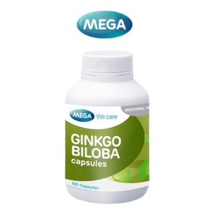 ภาพหน้าปกสินค้าMega We Care Ginkgo Biloba 60 เม็ด (1 กระปุก) เมก้า วี แคร์ สารสกัดจากใบแป๊ะก๊วย ที่เกี่ยวข้อง