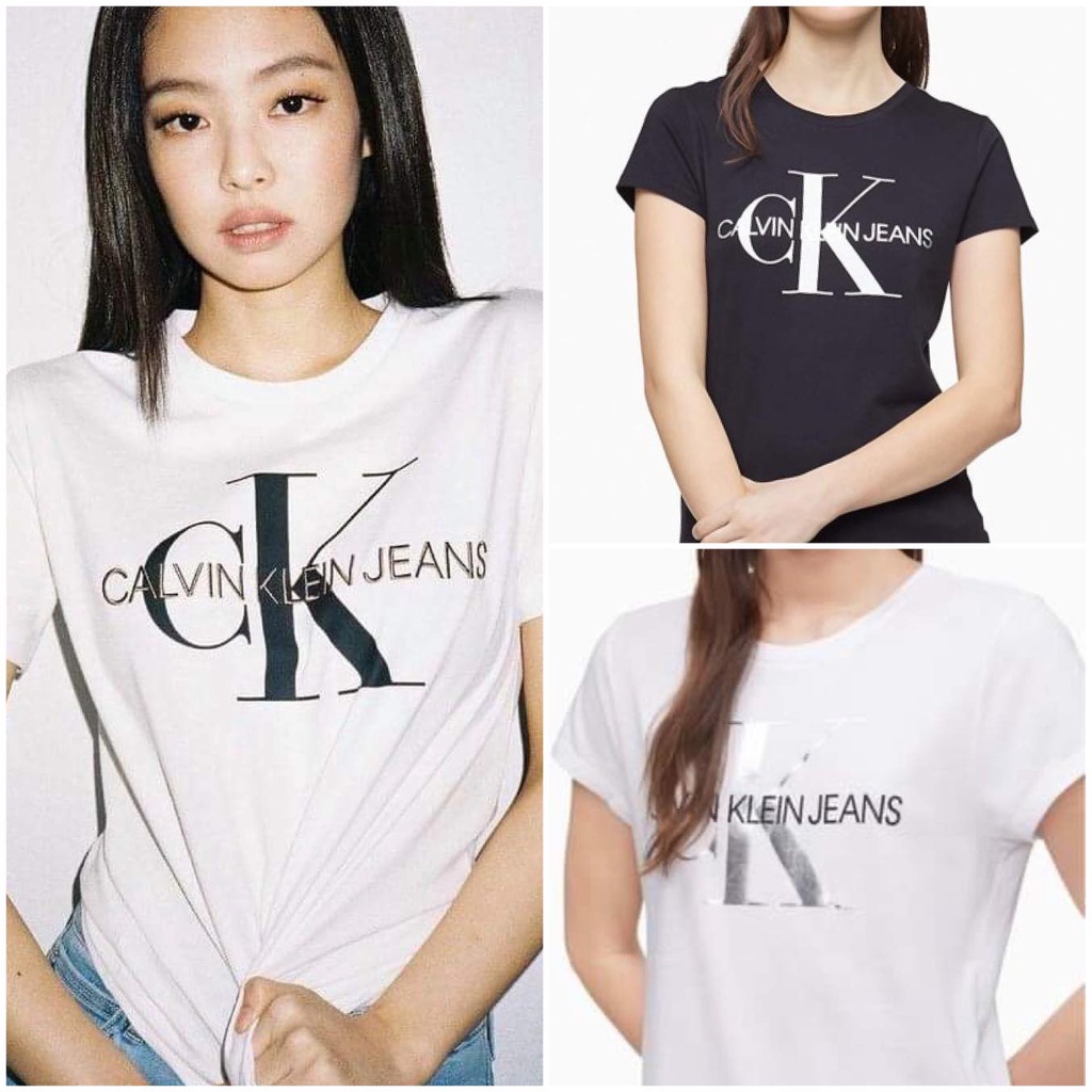 พร้อมส่งในไทย📦Calvin Klein Men Multi Monogram Logo Crewneck T-Shirt