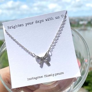 finely.yours 925 Stering Silver Jewelry| สร้อยคอเงินแท้รูปโบ ประดับพลอย // Cutie Bow Necklace