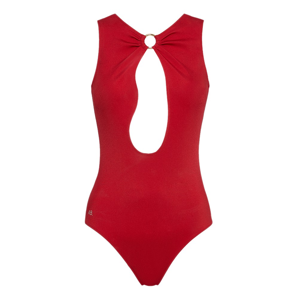 angelys-balek-ชุดว่ายน้ำ-red-freeform-keyhole-swimsuit-รุ่น-ss20sw00900406-สีแดง