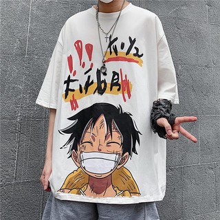 【ใหม่】แขนสั้น  เสื้อเเขนสั้น  เสื้อแขนสั้น เสื้อยืดแขนสั้นชาย One Piece Peripheral เสื้อยืดลูฟี่ลายการ์ตูนอะนิเมะ ลายหลว