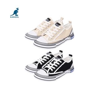 สินค้า KANGOL Sneaker unisex รองเท้าผ้าใบ รุ่น รองเท้าผ้าใบแคนวาส ผูกเชือก สีดำ, ครีม 61221607
