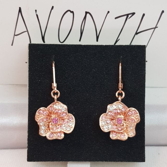 ชุดสร้อยคอพร้อมจี้-และต่างหู-เลิฟลี่-โรสโกลด์-by-avon-มีทั้งแบบชุดและแบบแยก