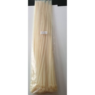 คเบิ้ลไทร์ ขนาด 30 นิ้ว (750 x 7.6 mm) สีขาว (ฺNatura) / สายรัดไนล่อน /Nylon Cable Tie/เข็มขัดรัดสายไฟ แพคจำนวน 100 pcs.