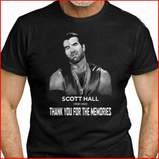 เสื้อยืด พิมพ์ลาย Thank You For The Memories Scott Hall Rip 1958-2022 สีดํา สําหรับผู้ชาย