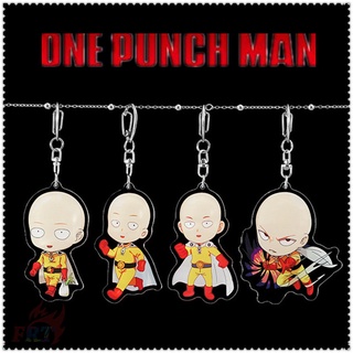 ✪ One PUNCH-MAN พวงกุญแจตัวละคร Saitama ✪ พวงกุญแจอะคริลิค พิมพ์ลายการ์ตูนอนิเมะ สองด้าน ของขวัญ (4 แบบ) 1 ชิ้น