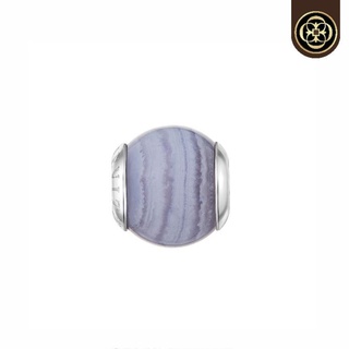 Cheevitwufu Blue Lace Agate Stone Charm 12-13 mm ชาร์มหินบูลเลซอาเกตแท้ ขนาด 12-13 มิล