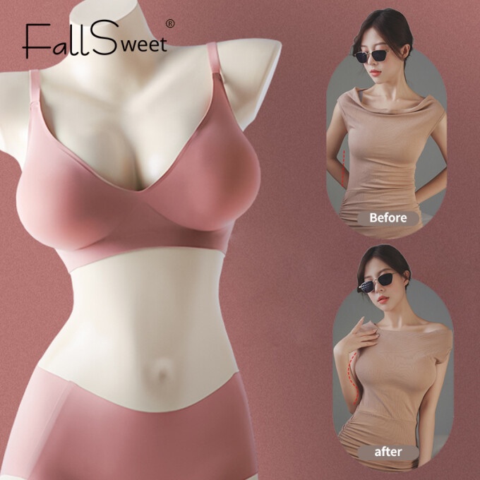 fallsweet-ชุดชั้นในบราเซียร์-คอวีลึก-ไร้สาย-ไร้รอยต่อ-เซ็กซี่-สไตล์เกาหลี-สําหรับผู้หญิง