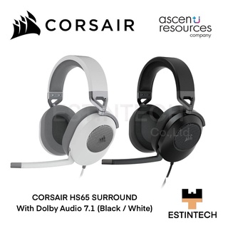 ภาพหน้าปกสินค้าHEADSET (หูฟัง) Corsair HS65 SURROUND With Dolby Audio 7.1 (Black/White) ของใหม่ประกัน 2ปี ที่เกี่ยวข้อง