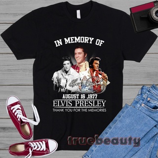 เสื้อยืดผู้ชายเสื้อเชิ้ต ลาย Thank You For The Memories 16 สิงหาคม 1977 Elvis Presley ของขวัญ สําหรับแฟน