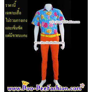 เสื้อเชิ๊ตลายดอก-XL034 เสื้อสงกรานต์ (SA) (ไซส์ XL:รอบอกไม่เกิน 46 นิ้ว)