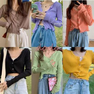 สินค้า [DODO] 🌟ใหม่พร้อมส่ง🌟 เสื้อแขนยาวแต่งครอประบายทั้งตัวผ้านิ่มทรงสวยน่ารัก (6115)