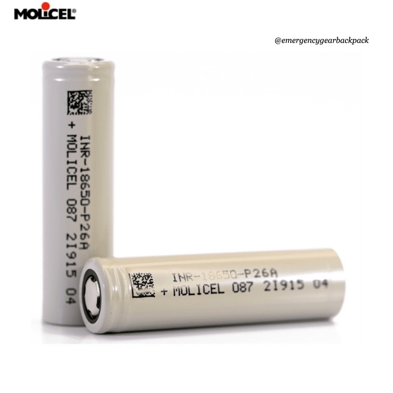 ภาพสินค้าMolicel P26A INR18650 2600mAh 3.6V 35A High-drain-Li-ion battery จากร้าน emergencygearbackpack บน Shopee ภาพที่ 5