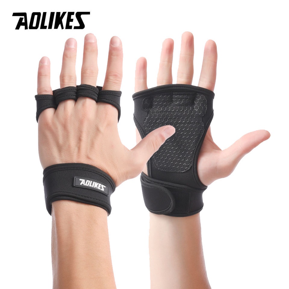 ภาพหน้าปกสินค้าWeight Lifting Gloves Training Gym Grips Fitness Glove Women Men Crossfit Bodybuilding Gymnastics Wristbands Hand Palm